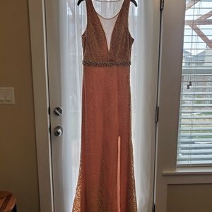 Floor length blush pink gown